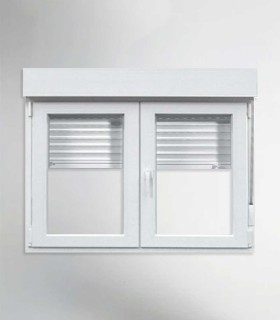 Janela PVC 140x115,5cm Oscilobatente com Estore Vidro Duplo ALUPLAST
