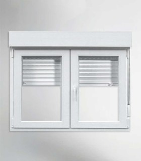 Janela PVC 150x134cm Oscilobatente com Estore Vidro Duplo ALUPLAST