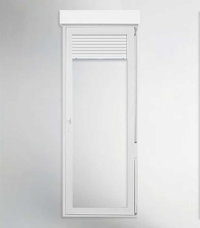 Porta Janela PVC 90x228,5cm Oscilobatente DIREITA com Estore Vidro Duplo ALUPLAST