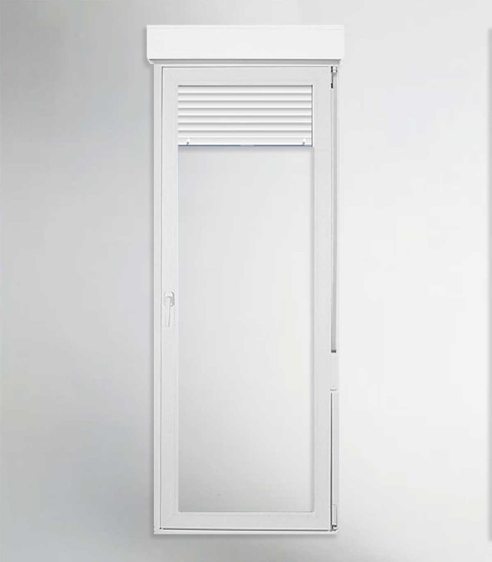 Porta Janela PVC 90x228,5cm Oscilobatente DIREITA com Estore Vidro Duplo ALUPLAST