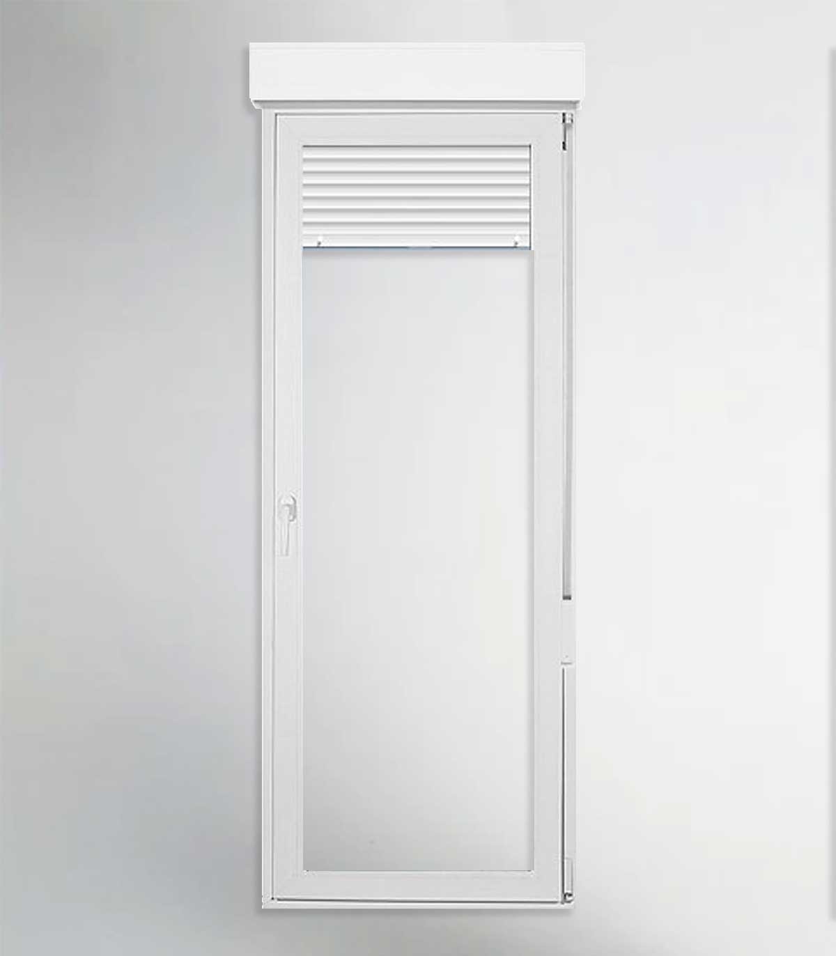 Porta Janela PVC 90x228,5cm Oscilobatente DIREITA com Estore Vidro Duplo ALUPLAST