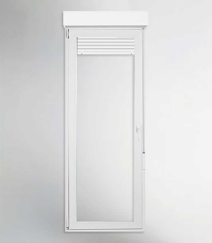 Porta Janela PVC 90x228,5cm Oscilobatente ESQUERDA com Estore Vidro Duplo ALUPLAST