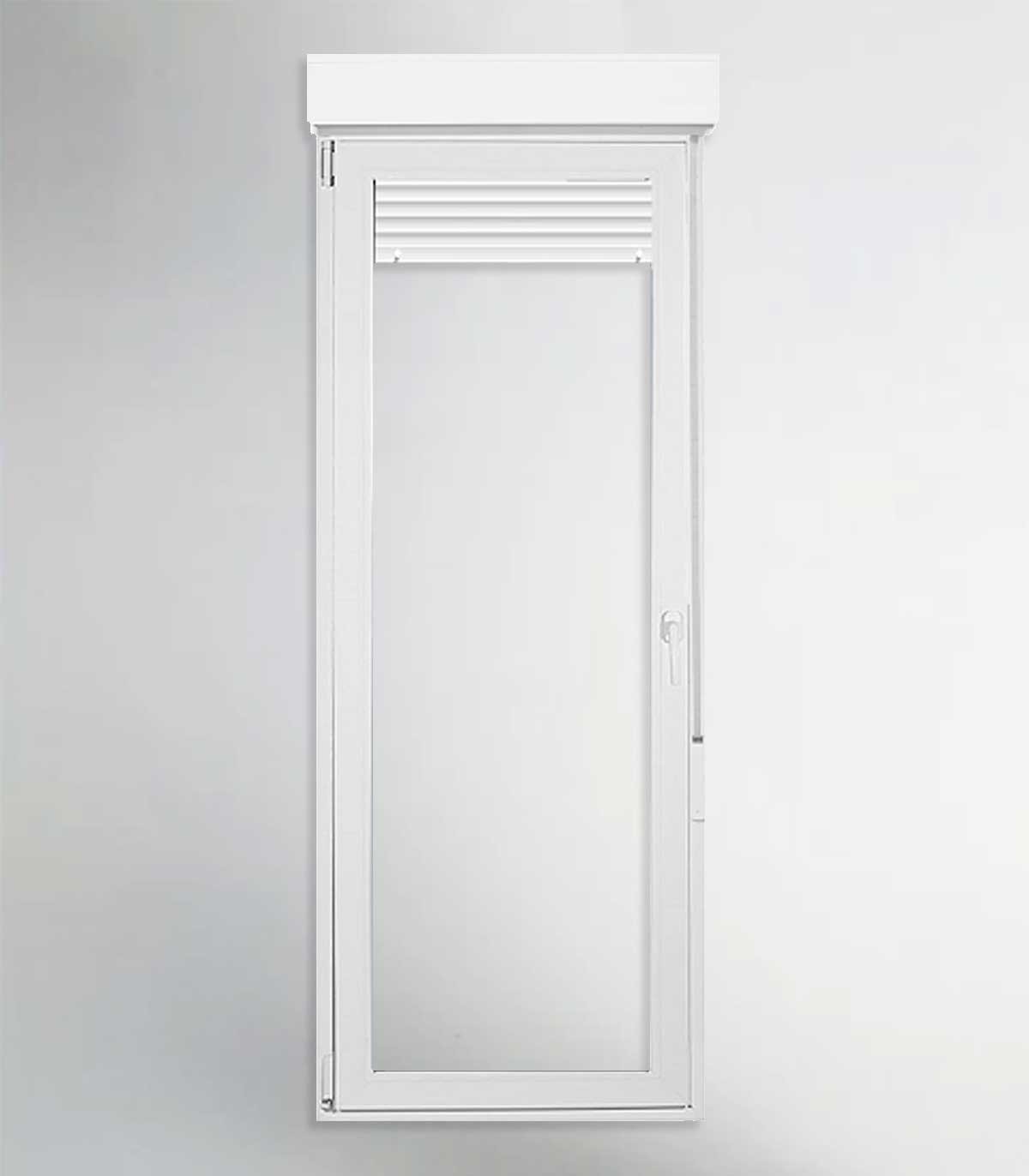 Porta Janela PVC 90x228,5cm Oscilobatente ESQUERDA com Estore Vidro Duplo ALUPLAST