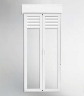 Porta Janela PVC 120x228,5cm Oscilobatente com Estore Vidro Duplo ALUPLAST