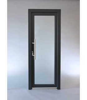 Porta Exterior PVC Vidro Fosco Por Medida Antracite DIREITA ALUPLAST