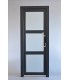 Porta Exterior PVC Vidro Fosco H3 Por Medida Antracite ESQUERDA ALUPLAST