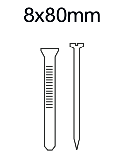 Parafuso + Bucha Le Mur 8x80mm (50 Unidades)