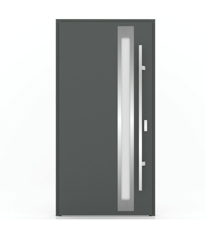 Porta Exterior Metal ATLAS 88x207cm Antracite ESQUERDA (S55)