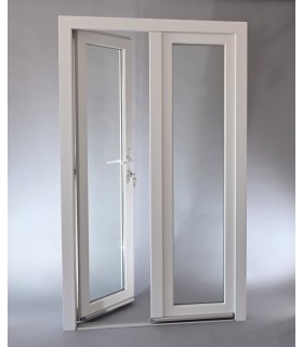 Porta Exterior Dupla PVC Vidro Transparente 150x200cm ESQUERDA ALUPLAST Fabrico Especial