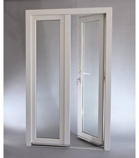 Porta Exterior Dupla PVC Vidro Transparente 150x200cm DIREITA ALUPLAST Fabrico Especial