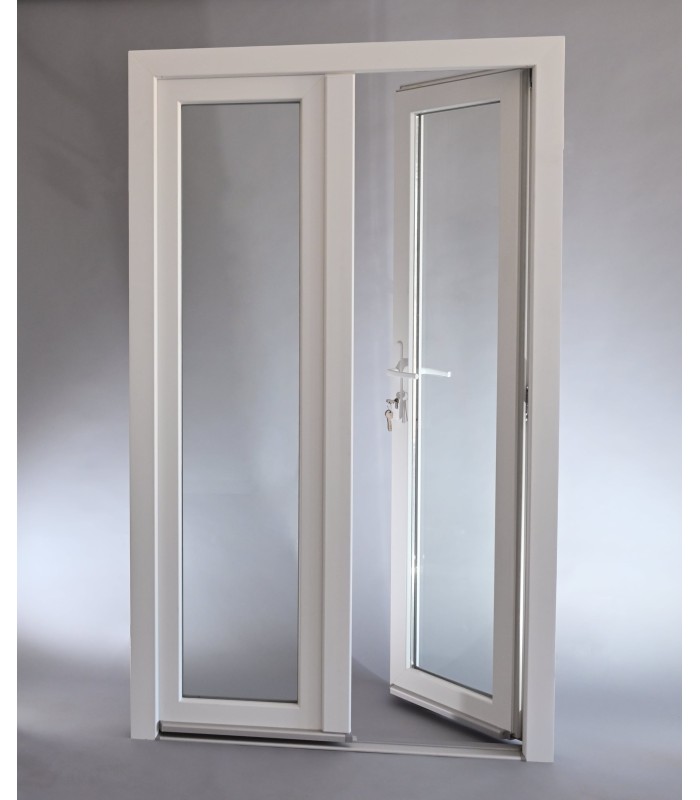 Porta Exterior Dupla PVC Vidro Transparente 150x200cm DIREITA ALUPLAST Fabrico Especial