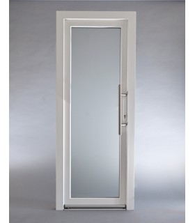 Porta Exterior PVC Vidro Fosco 80x200cm Branca ESQUERDA ALUPLAST Fabrico Especial