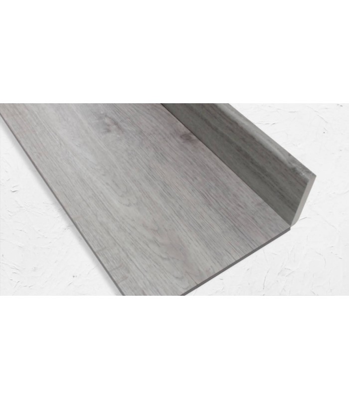 Rodapé PVC Expandido Carvalho Cinza Rústico 2020x70x15mm