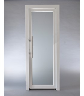 Porta Exterior PVC Vidro Transparente 80x200cm Branca DIREITA ALUPLAST Fabrico Especial