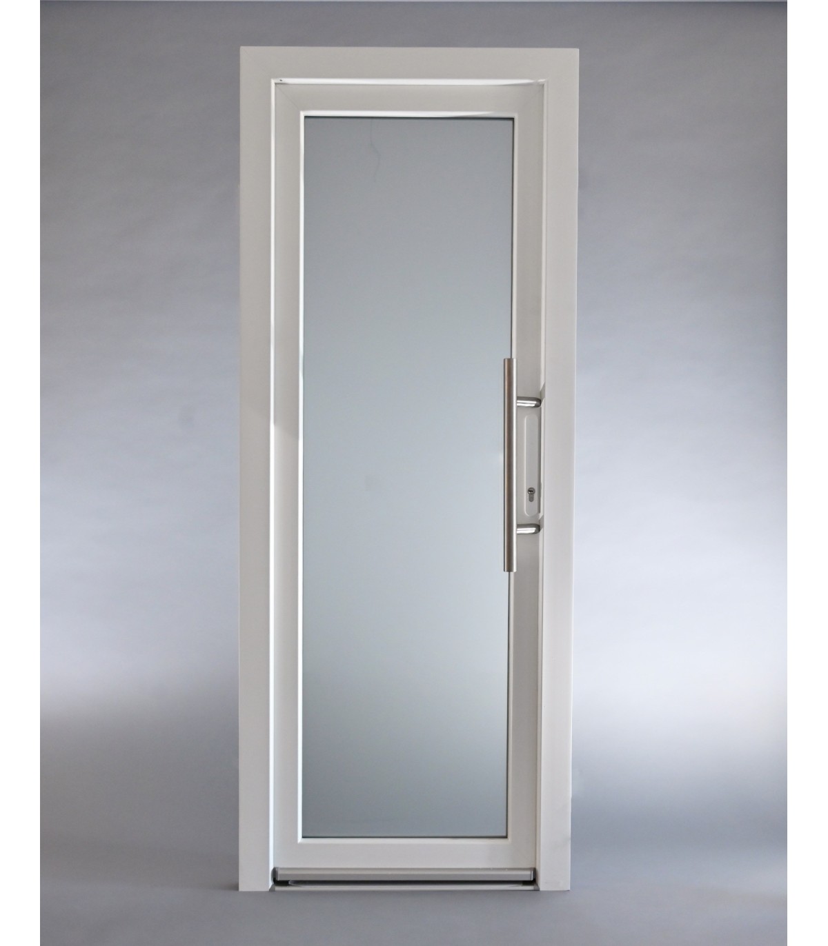 Porta Exterior PVC Vidro Transparente 90x200cm Branca ESQUERDA ALUPLAST Fabrico Especial