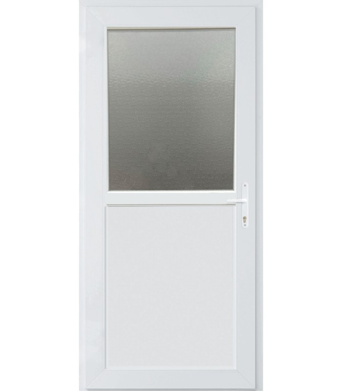Porta Exterior PVC Meio Vidro Fosco 98x208cm ESQUERDA