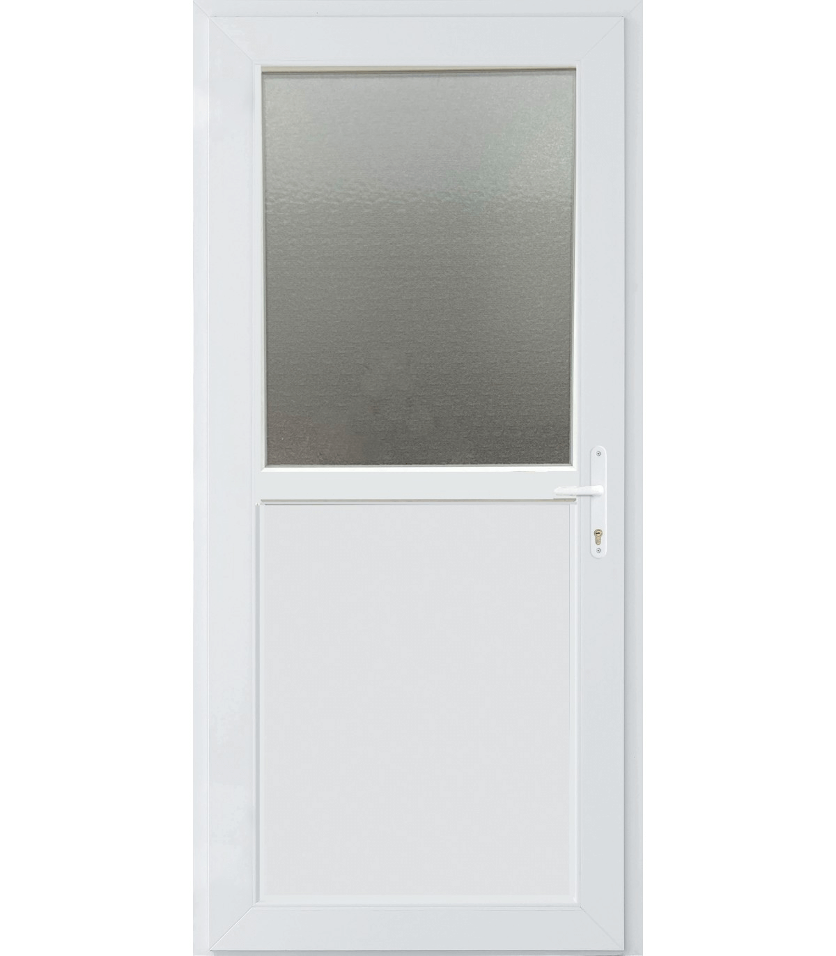 Porta Exterior PVC Meio Vidro Fosco 98x208cm ESQUERDA