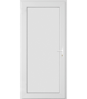Porta Exterior PVC Painel Liso Branco 80x200cm ESQUERDA